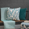 Voyage Maison Interior Design Range Rowan Printed Cushion Aqua 50x50cm