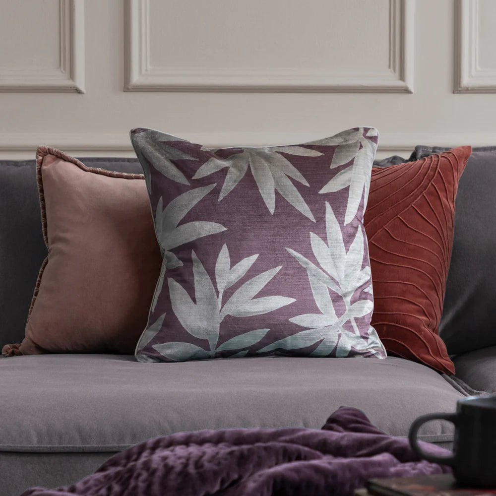 Voyage Maison Interior Design Range Silverwood Velvet Feather Cushion Dusk 50x50cm