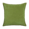 Voyage Maison Interior Design Range STITCH EMBROIDERED FEATHER VELVET CUSHION GRASS - 50x50cm