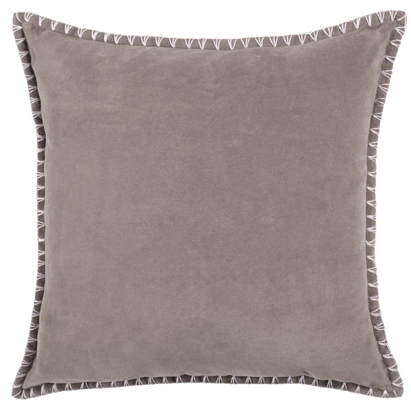 STITCH EMBROIDERED FEATHER VELVET CUSHION LAVENDER - 50x50cm