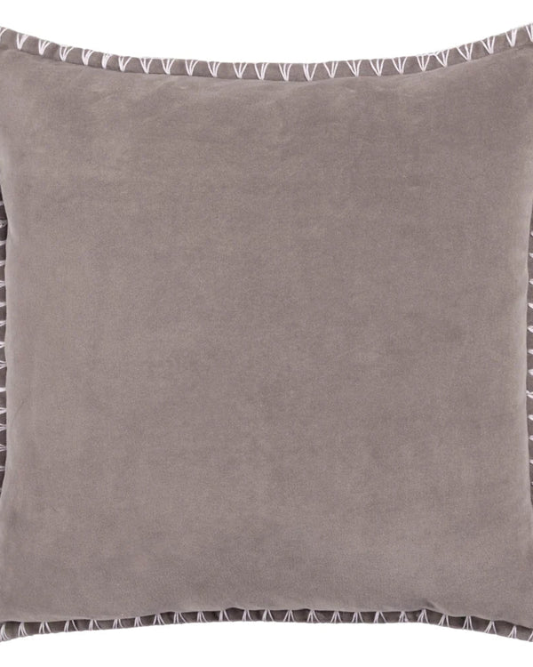 STITCH EMBROIDERED FEATHER VELVET CUSHION LAVENDER - 50x50cm