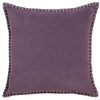 Voyage Maison Interior Design Range STITCH EMBROIDERED FEATHER VELVET CUSHION PLUM - 50x50cm