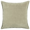 Voyage Maison Interior Design Range STITCH EMBROIDERED FEATHER VELVET CUSHION QUARTZ - 50x50cm