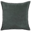 Voyage Maison Interior Design Range STITCH EMBROIDERED FEATHER VELVET CUSHION STORM - 50x50cm