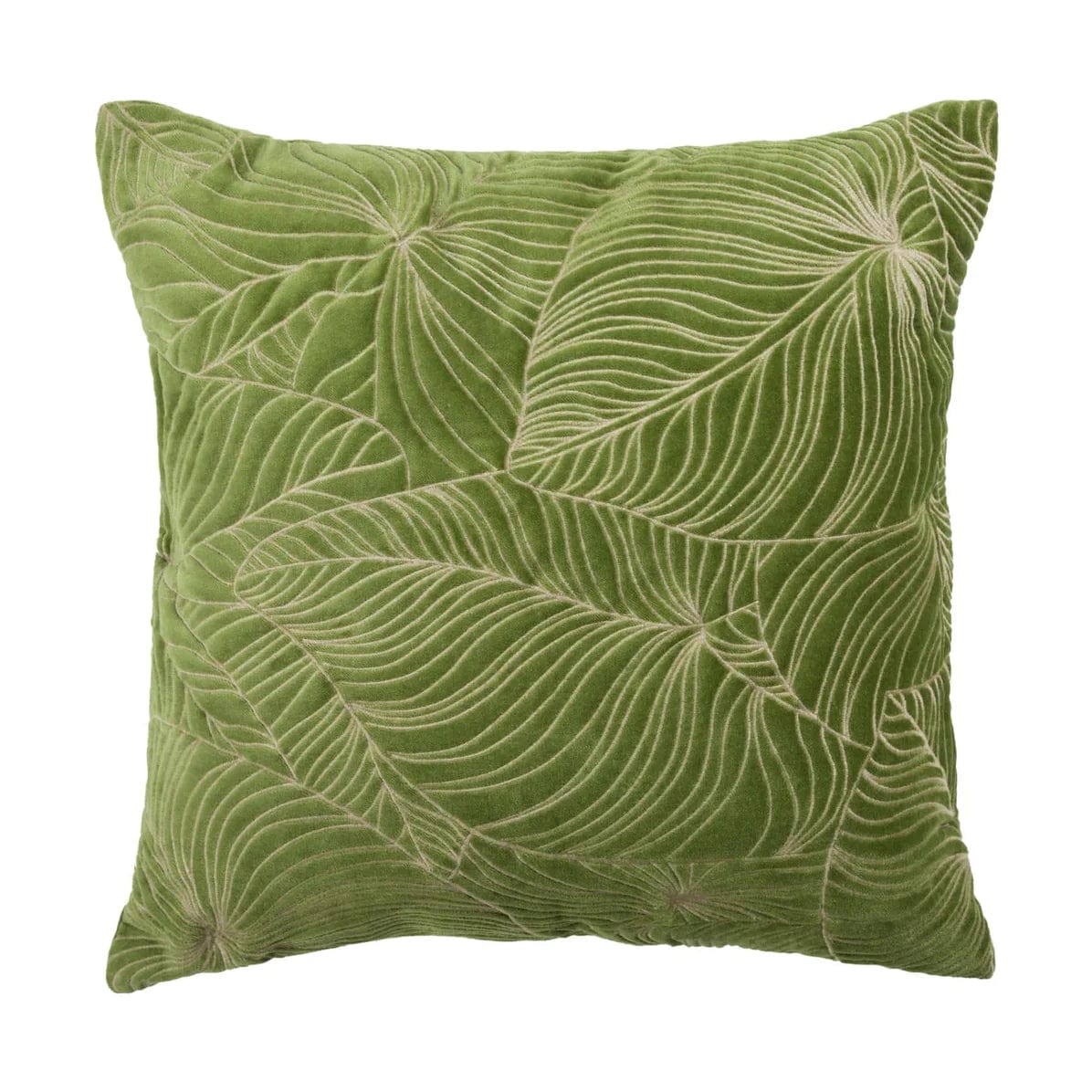 Voyage Maison Interior Design Range Taro Embroidered Grass Velvet Cushion - 50x50cm