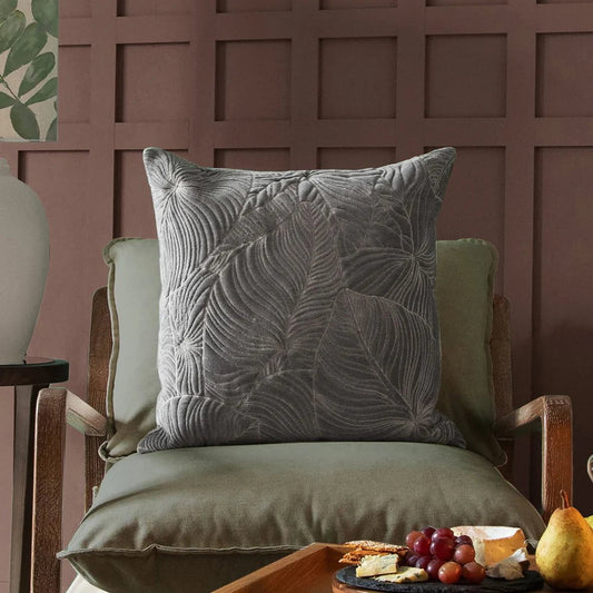 Voyage Maison Interior Design Range Taro Embroidered Steel Velvet Cushion - 50x50cm