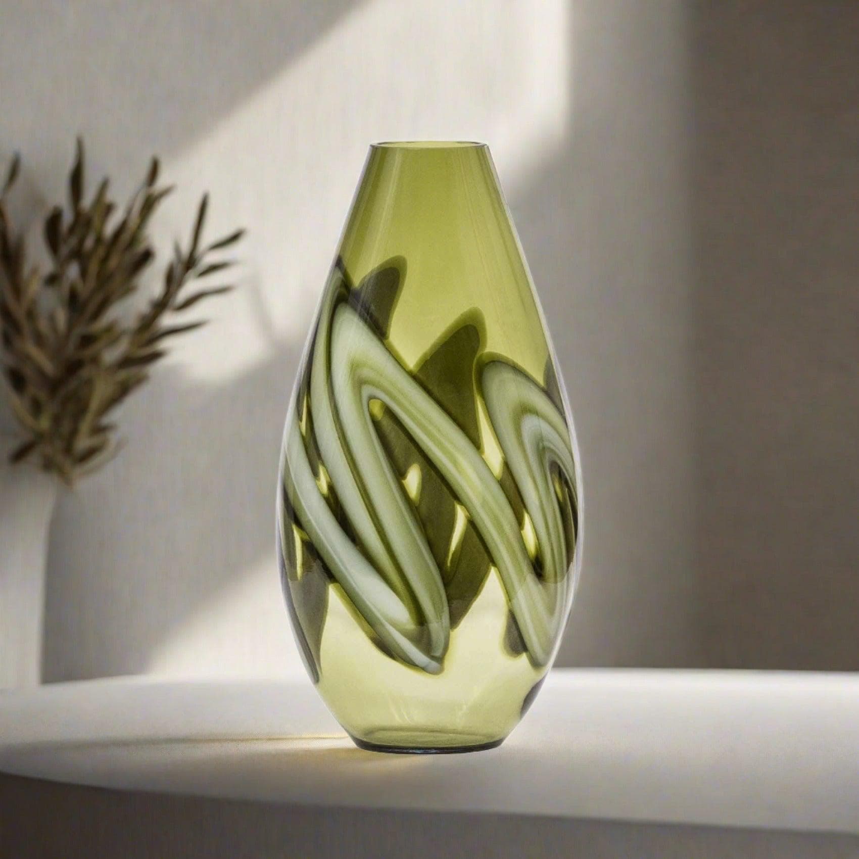 Voyage Maison Interior Design Range Volga Olive Quartz Handcrafted Vase - 42x23cm