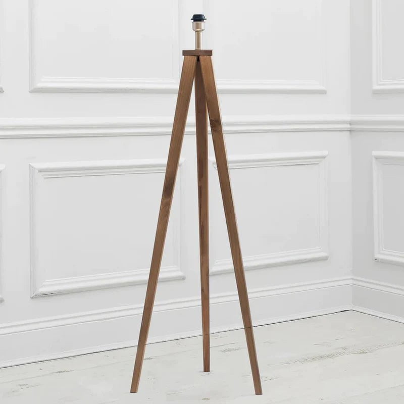 Voyage Maison Nut Aratus Nut or Grey Wash Tripod Floor Lamp with Elysium Sapphire Storm Shade Bundle