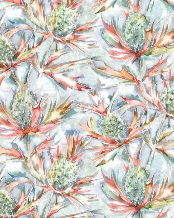 BRAITHWAITE PRINTED RESIN OIL CLOTH FABRIC (BY THE METRE) RUSSET by Voyage Maison