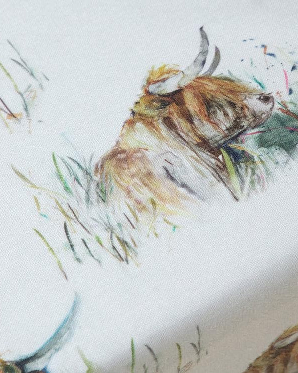 HIGHLAND COO RESIN OIL CLOTH FABRIC (BY THE METRE) NATURAL by Voyage Maison