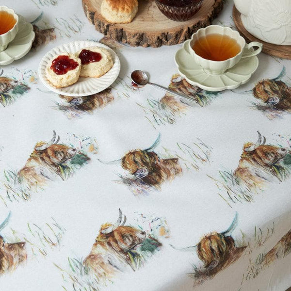 HIGHLAND COO RESIN OIL CLOTH FABRIC (BY THE METRE) NATURAL by Voyage Maison