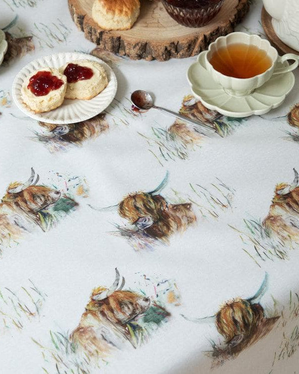 HIGHLAND COO RESIN OIL CLOTH FABRIC (BY THE METRE) NATURAL by Voyage Maison