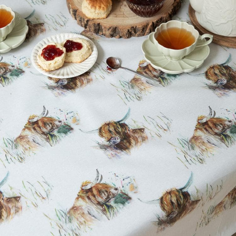 HIGHLAND COO RESIN OIL CLOTH FABRIC (BY THE METRE) NATURAL by Voyage Maison
