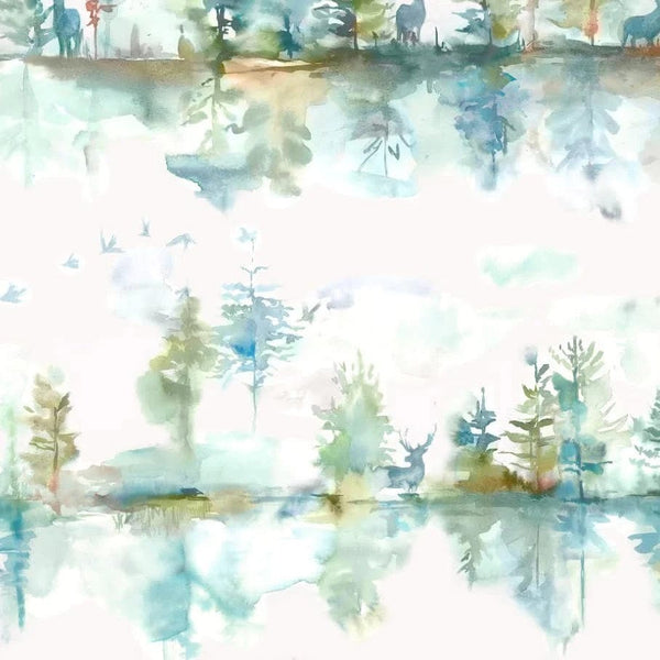 WILDERNESS PRINTED RESIN OIL CLOTH FABRIC (BY THE METRE) TOPAZ by Voyage Maison