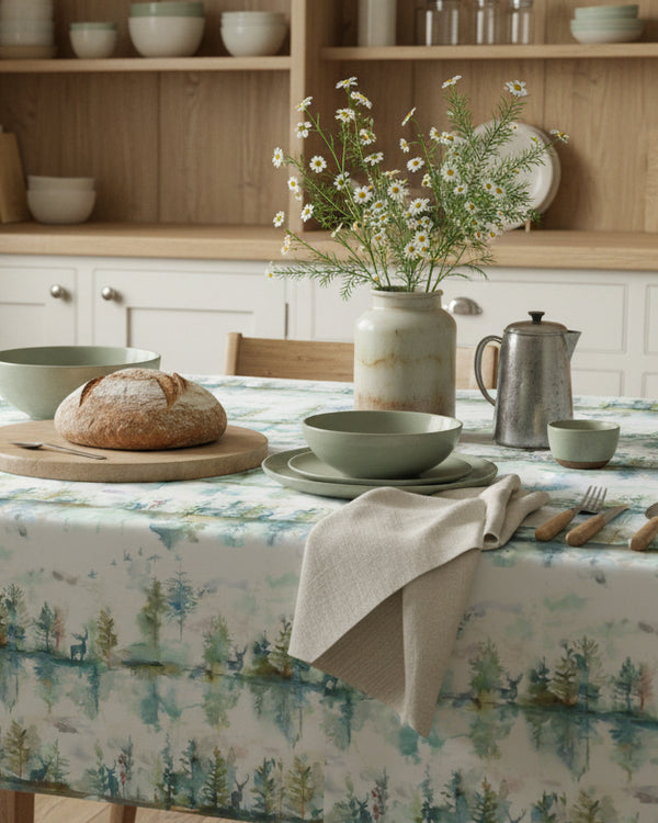 WILDERNESS PRINTED RESIN OIL CLOTH FABRIC (BY THE METRE) TOPAZ by Voyage Maison