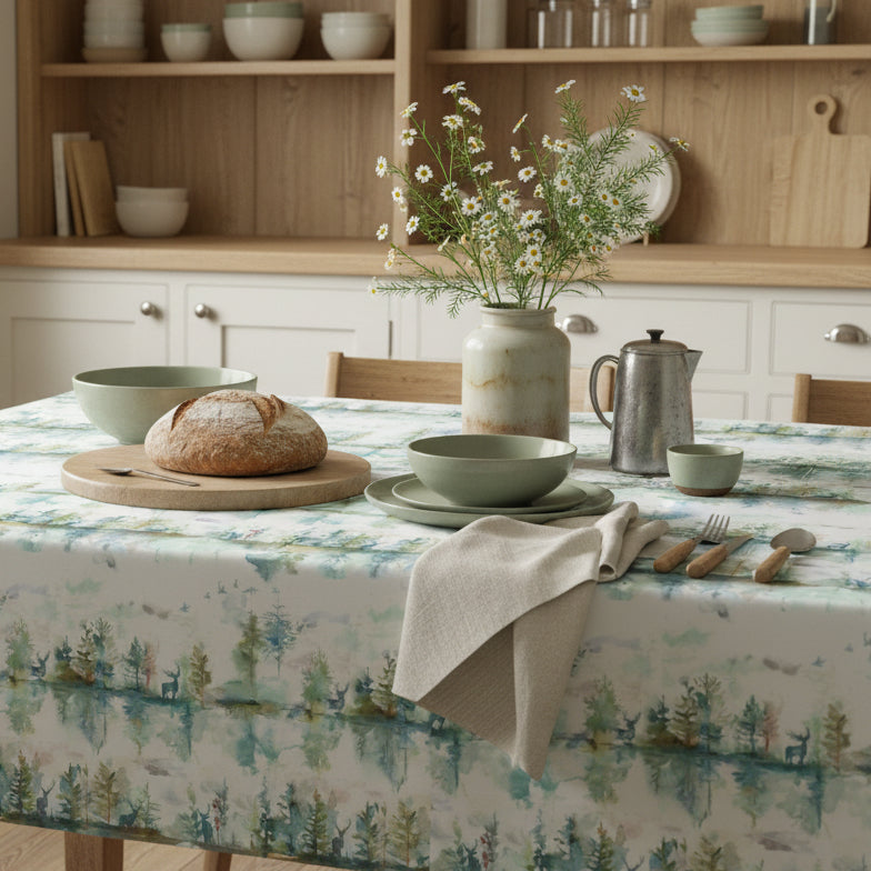 WILDERNESS PRINTED RESIN OIL CLOTH FABRIC (BY THE METRE) TOPAZ by Voyage Maison