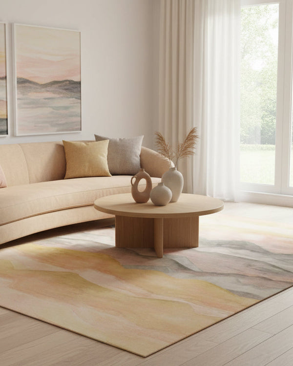 Arizona Printed Wool Rug Yellow by Voyage Maison