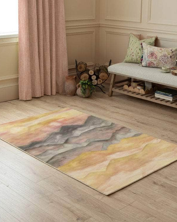 Arizona Printed Wool Rug Yellow by Voyage Maison