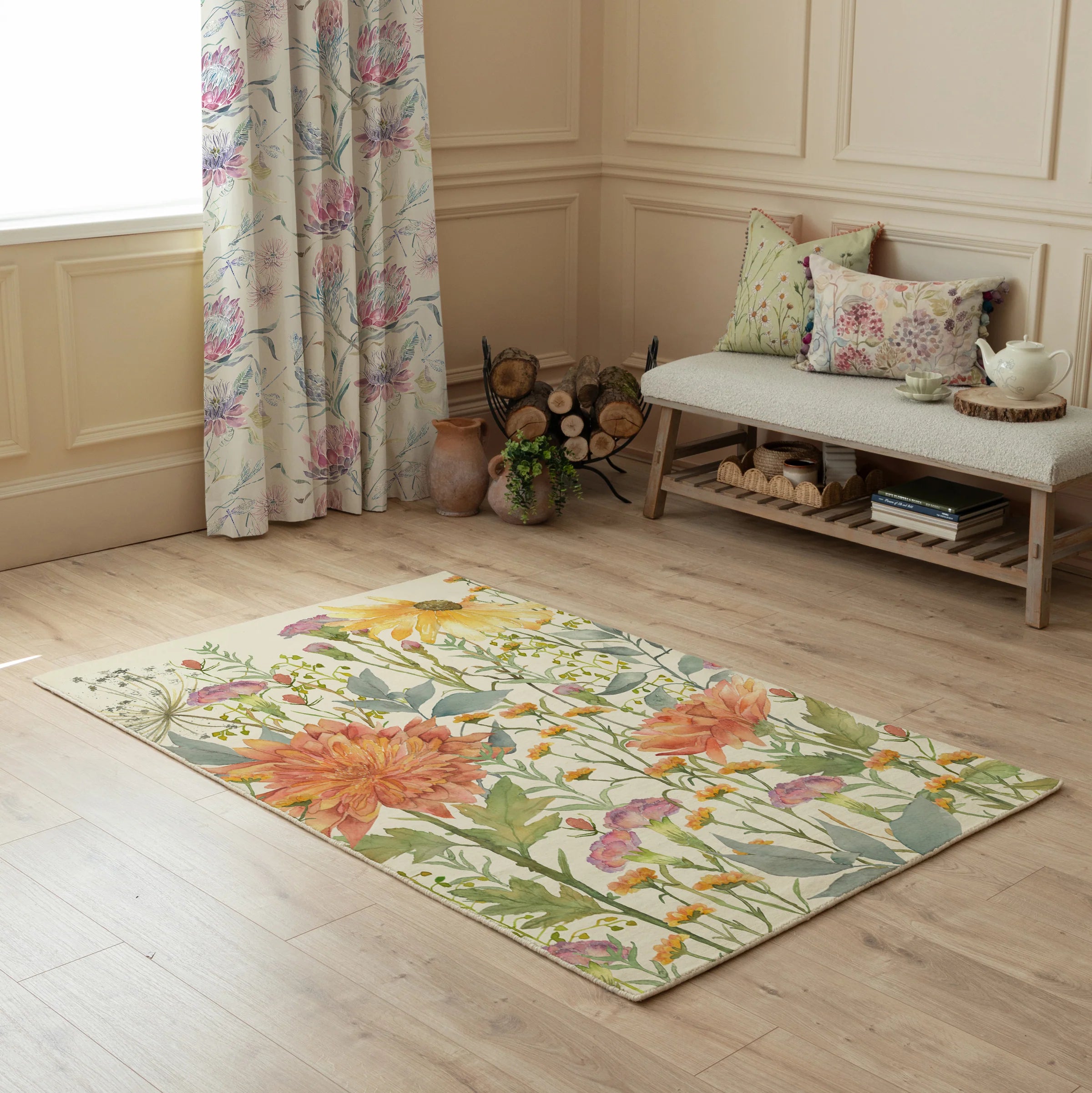 Voyage Maison (Riva Home) Designer Rugs Delamere Printed Rug in Natural