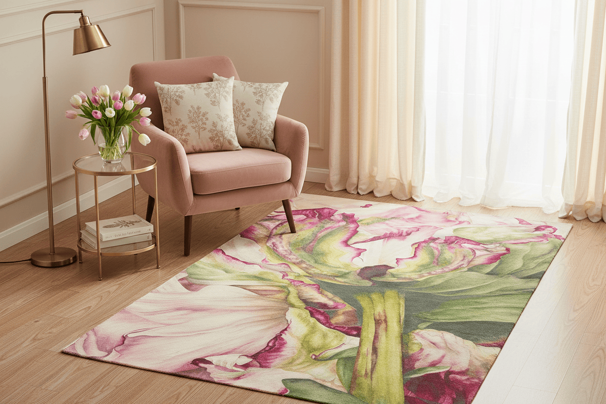 Voyage Maison (Riva Home) Designer Rugs Marie Burke Heligan Printed Viscose Rug Fuchsia by Voyage Maison
