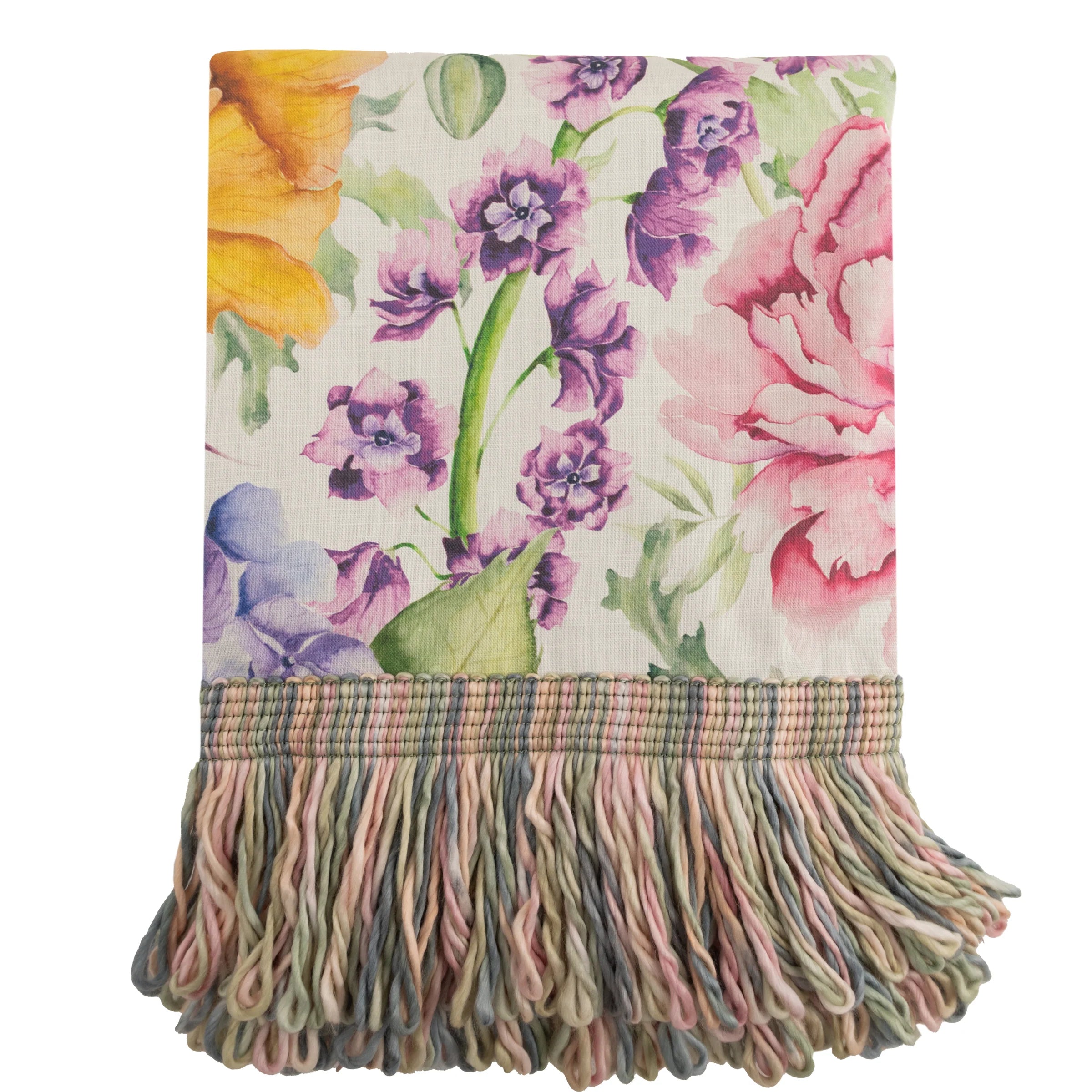 Voyage Maison (Riva Home) Interior Design Range Idalia Printed Fringe Throw in Fuchsia