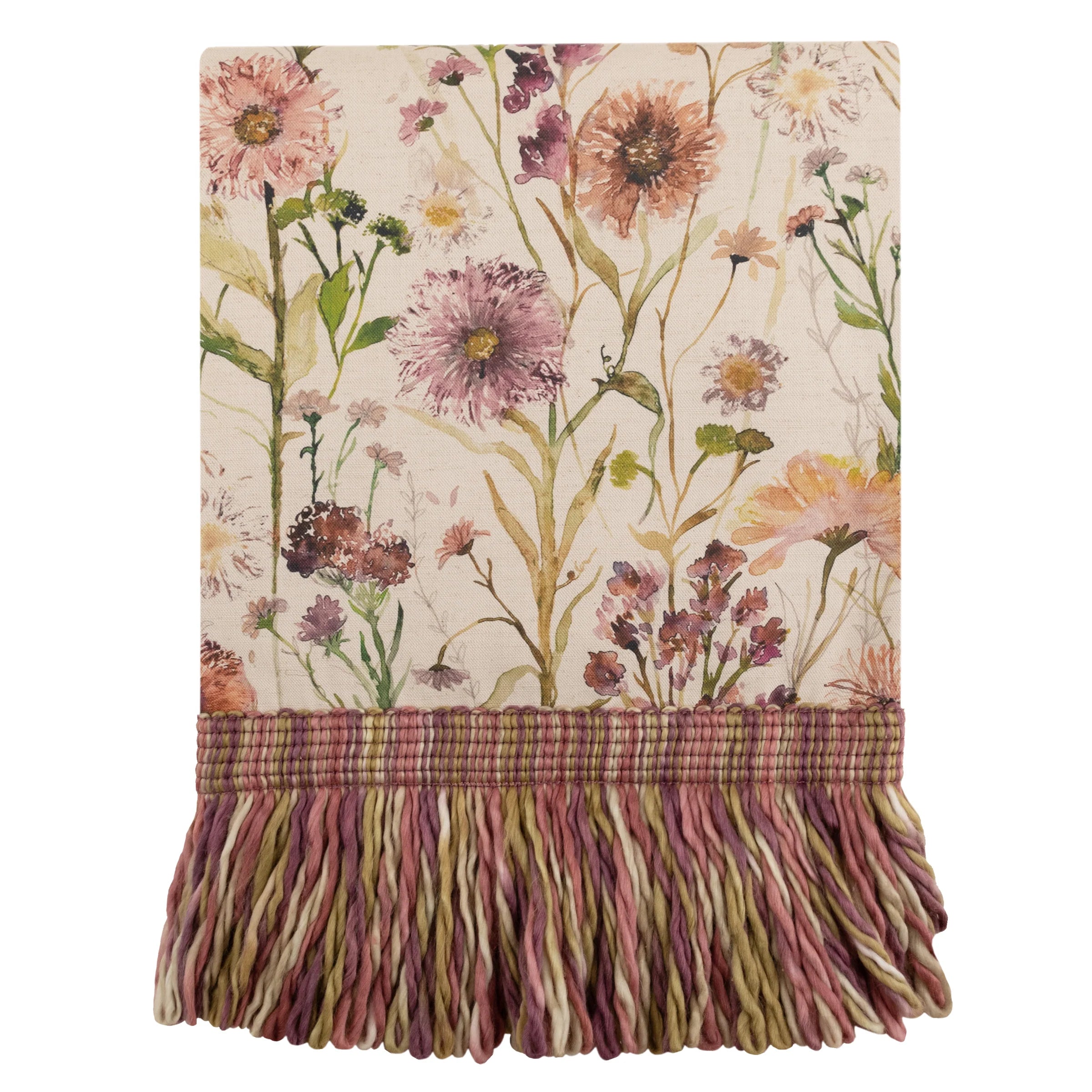 Voyage Maison (Riva Home) Interior Design Range Medmerry Printed Fringe Throw in Blossom