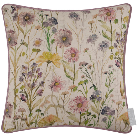 Voyage Maison (Riva Home) Interior Design Range Medmerry Printed Piped Cushion in Linen