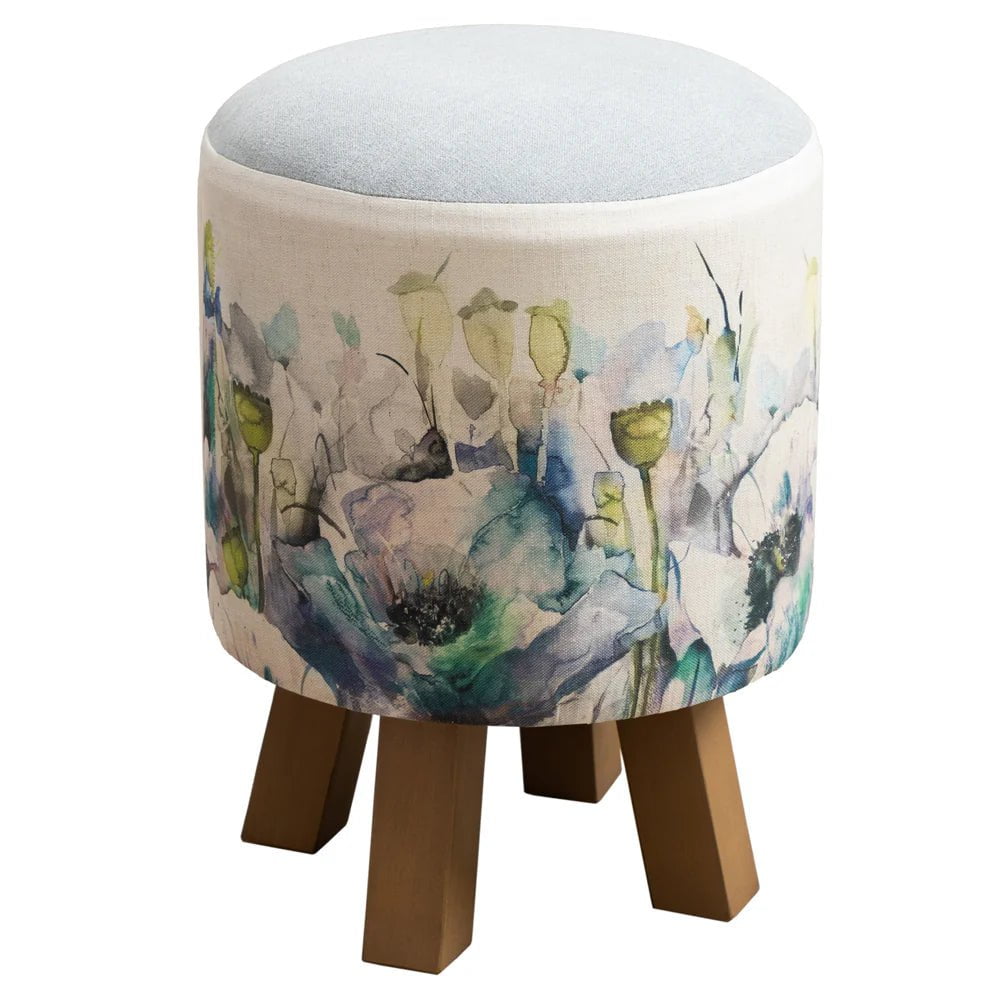 Voyage Maison (Riva Home) Interior Design Range MONTY ROUND FOOTSTOOL PAPAVERA VERONICA