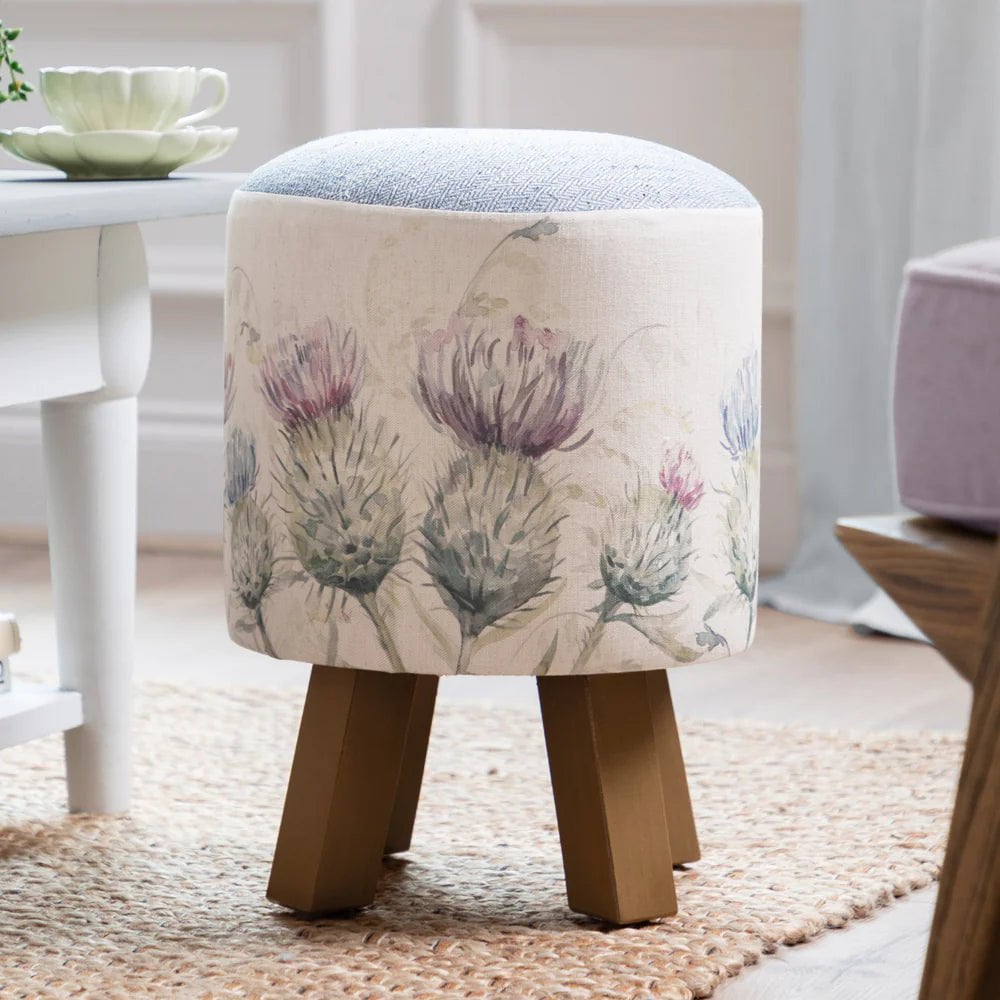 Voyage Maison (Riva Home) Interior Design Range Monty Round Footstool Thistle Glen