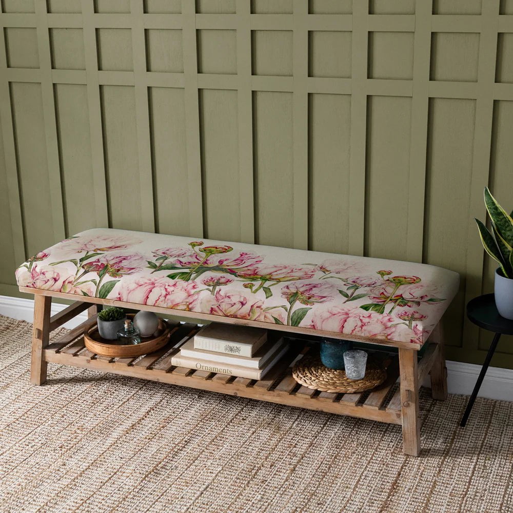 Voyage Maison (Riva Home) Interior Design Range Rupert Bench in Heligan Fuchsia (Marie Burke Design)