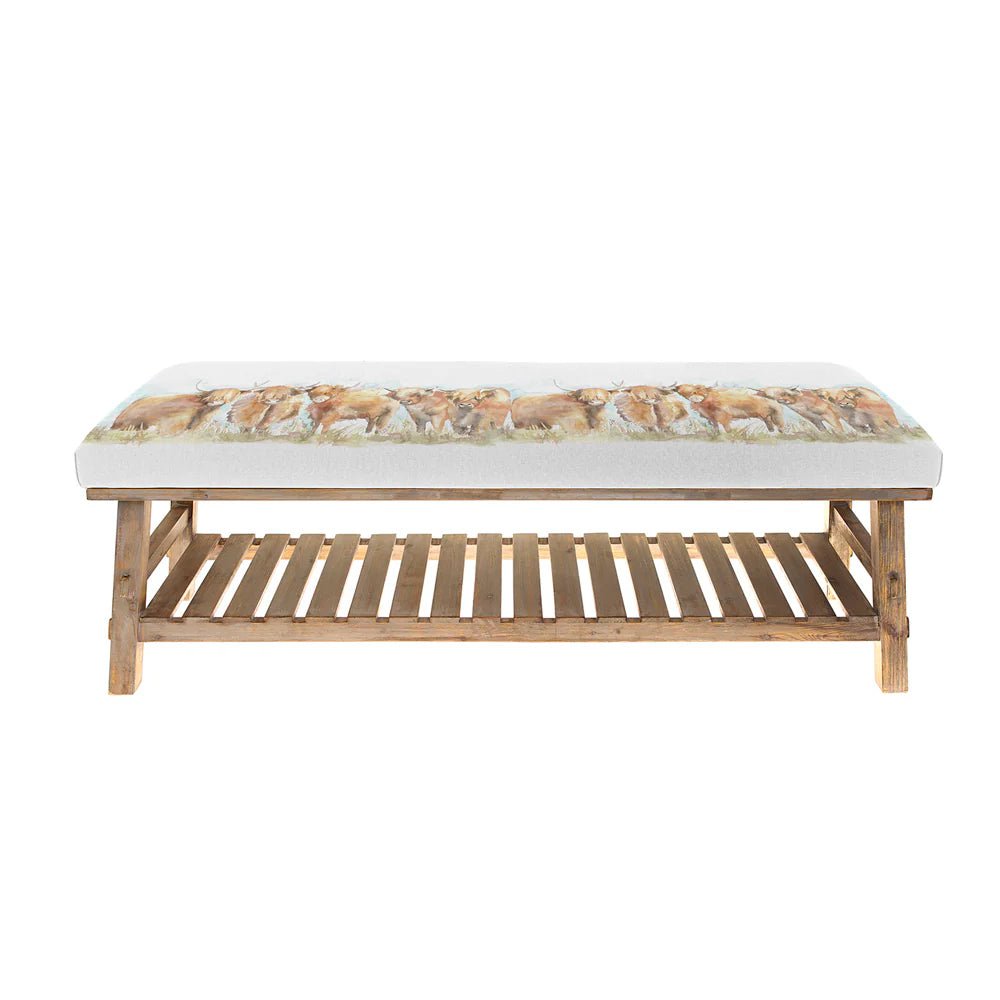 Voyage Maison (Riva Home) Interior Design Range Rupert Bench in Highland Coo