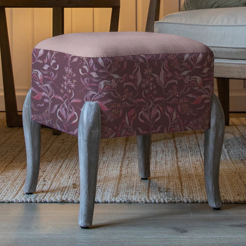 Voyage Maison (Riva Home) Interior Design Range Voyage Maison Hettie Printed Ralf Footstool in Ruby