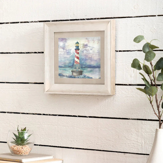 Voyage Maison (Riva Home) Interior Design Range Voyage Maison Lighthouse Framed Print Birch/Sunset 46x46cm