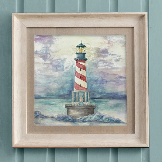 Voyage Maison (Riva Home) Interior Design Range Voyage Maison Lighthouse Framed Print Birch/Sunset 46x46cm