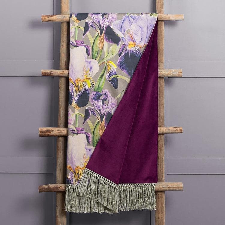 Voyage Maison (Riva Home) Interior Design Range Voyage Maison & Marie Burke Elva Printed Throw in Damson - 136x200cm