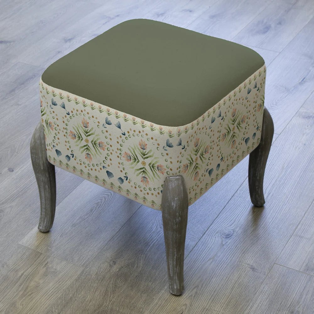 Voyage Maison (Riva Home) Interior Design Range Voyage Maison Sera Printed Ralf Footstool Sage