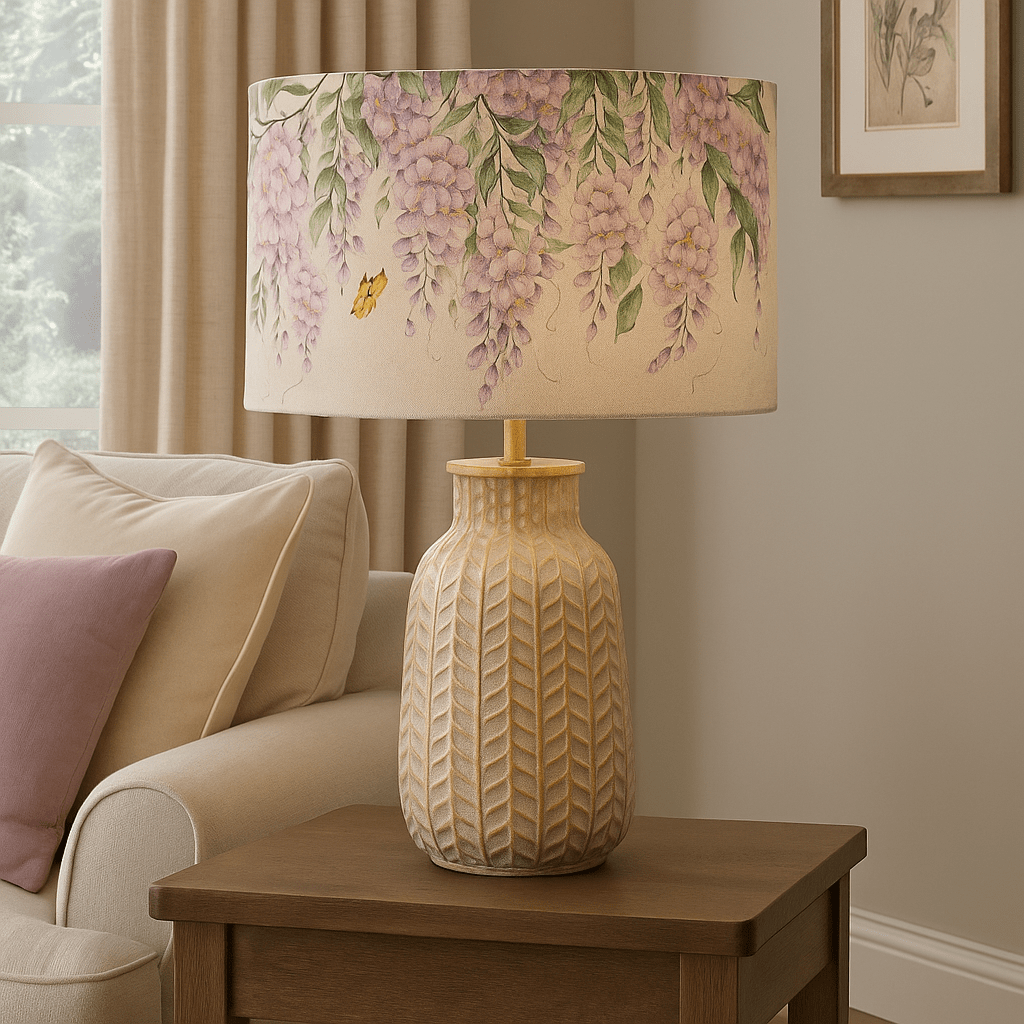 Voyage Maison (Riva Home) MARIPOSA EVA & EVANORA COMPLETE TABLE LAMP – CREAM/WHITEWASH GOLD  by Voyage Maison