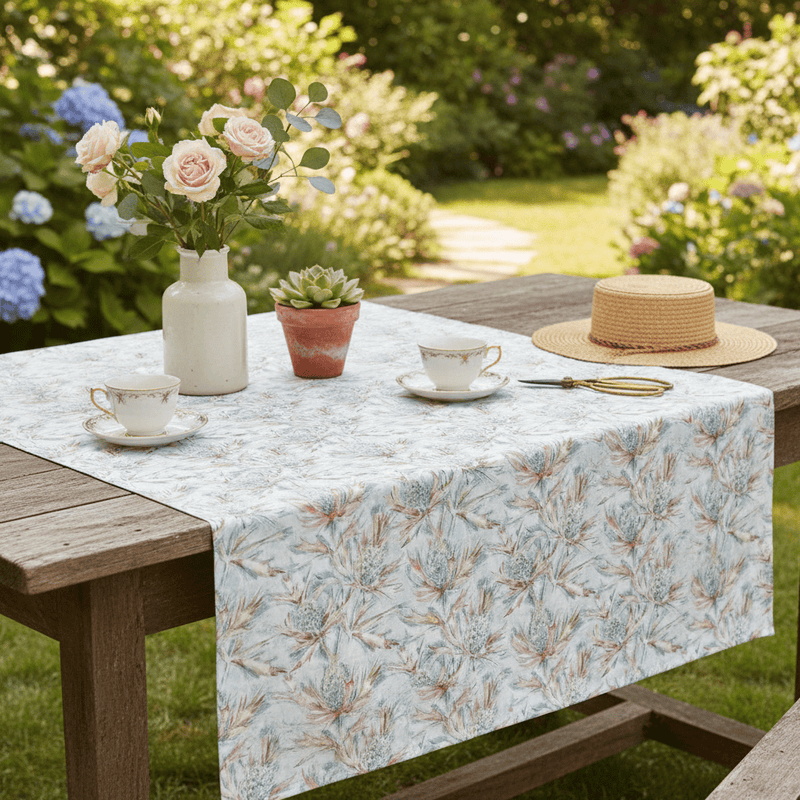 BRAITHWAITE PRINTED RESIN OIL CLOTH FABRIC (BY THE METRE) RUSSET by Voyage Maison