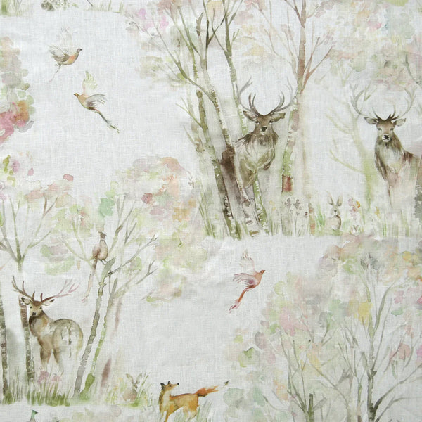 ENCHANTED FOREST PRINTED RESIN OIL CLOTH FABRIC (BY THE METRE) NATURAL by Voyage Maison