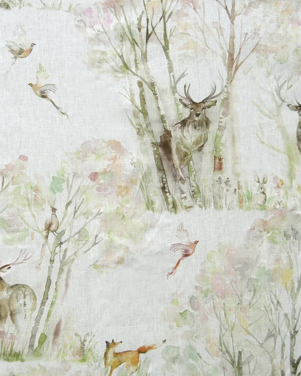 ENCHANTED FOREST PRINTED RESIN OIL CLOTH FABRIC (BY THE METRE) NATURAL by Voyage Maison