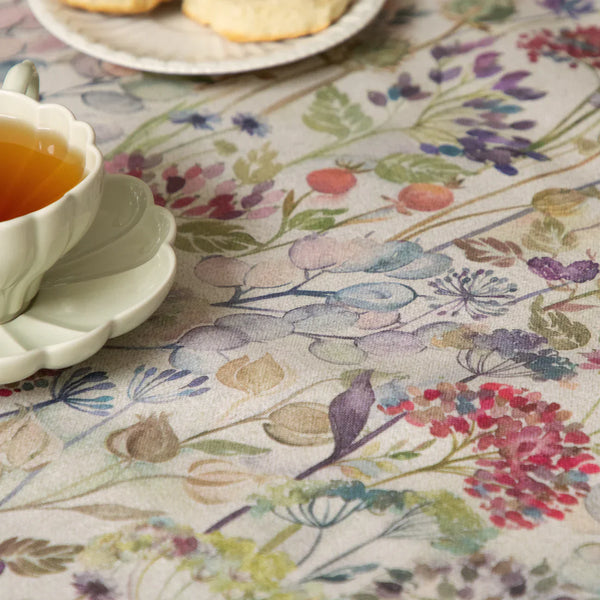 HEDGEROW PRINTED RESIN OIL CLOTH FABRIC (BY THE METRE) NATURAL
 by Voyage Maison