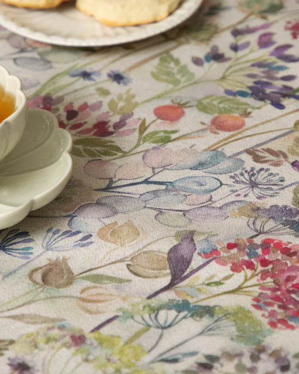 HEDGEROW PRINTED RESIN OIL CLOTH FABRIC (BY THE METRE) NATURAL
 by Voyage Maison