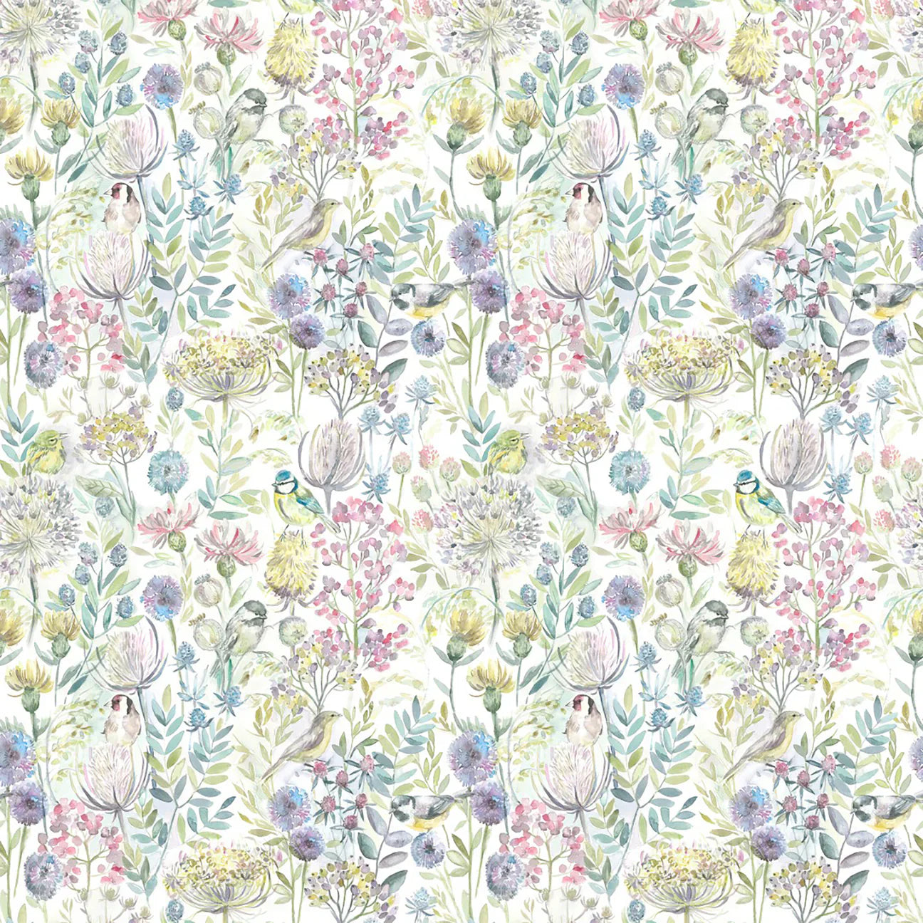 Voyage Maison (Riva Home) Oil Cloth MORNING CHORUS PRINTED RESIN OIL CLOTH FABRIC (BY THE METRE) NATURAL  by Voyage Maison