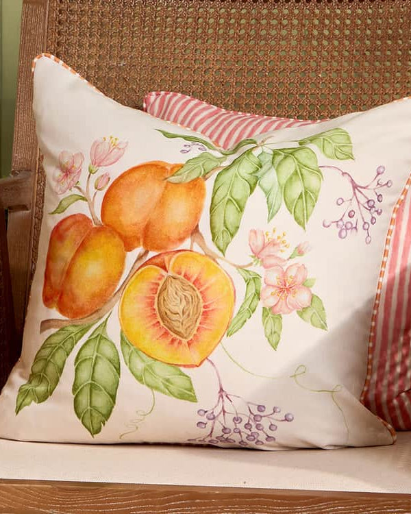PEACH HARVEST PRINTED OUTDOOR CUSHION ORANGE by Voyage Maison