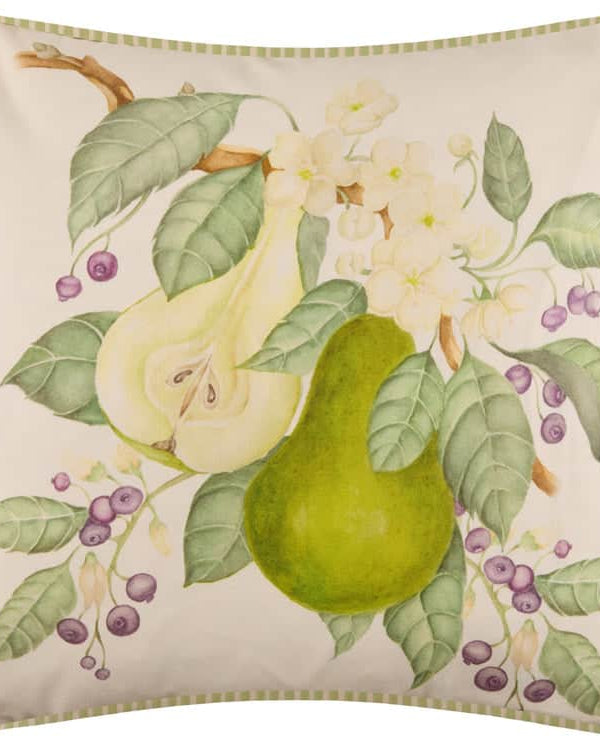 PEAR ORCHARD PRINTED OUTDOOR CUSHION GREEN by Voyage Maison