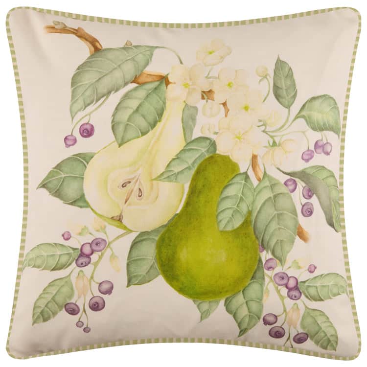 PEAR ORCHARD PRINTED OUTDOOR CUSHION GREEN by Voyage Maison