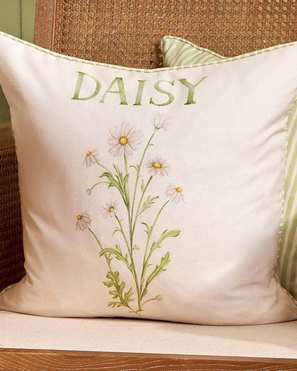 Daisy Printed Outdoor Cushion Green by Voyage Maison
