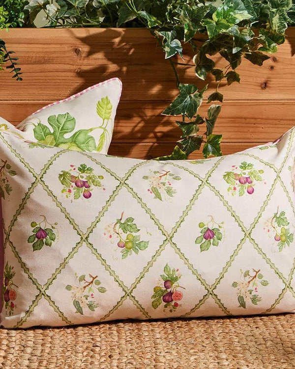 FIG TRELLIS PRINTED OUTDOOR CUSHION PURPLE by Voyage Maison
