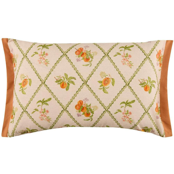PEACH TRELLIS PRINTED OUTDOOR CUSHION ORANGE by Voyage Maison