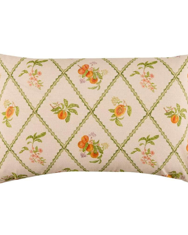 PEACH TRELLIS PRINTED OUTDOOR CUSHION ORANGE by Voyage Maison